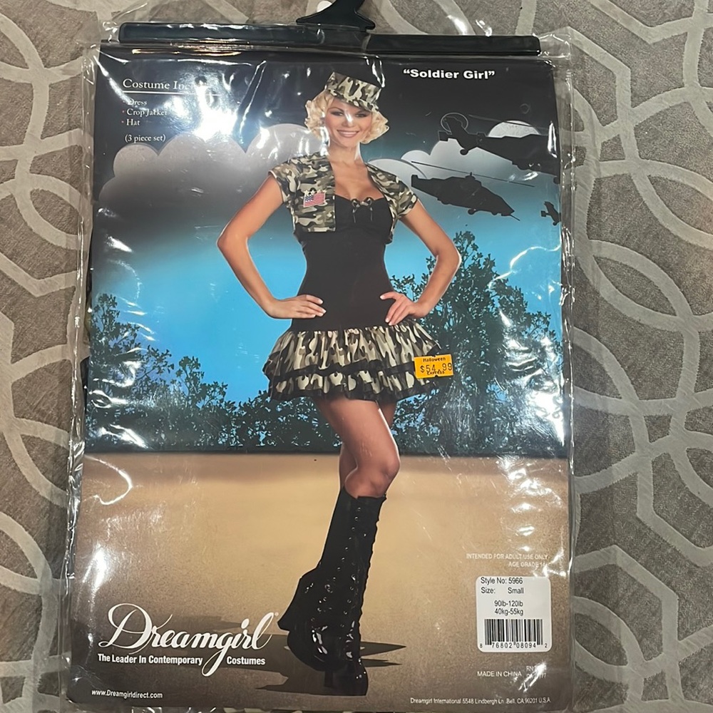 Women’s Halloween  Army Soldier Girl Costume Sz. Small